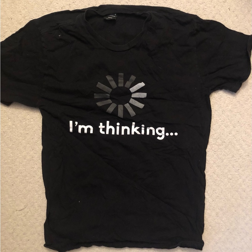 Hanes Black 'I'm Thinking' Short Sleeve Tee